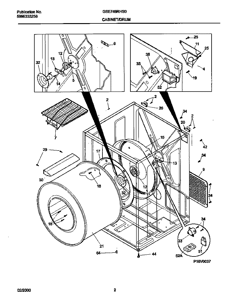 P16V0037 DRY CAB, HEATER Diagram and Parts List for  Gibson Dryer