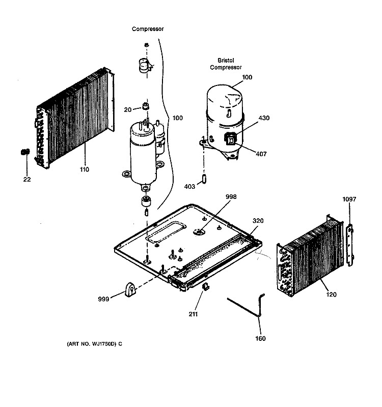 REFRIGERANT ASSEMBLY Diagram and Parts List for AVP18DBR1  General Electric Air Conditioner