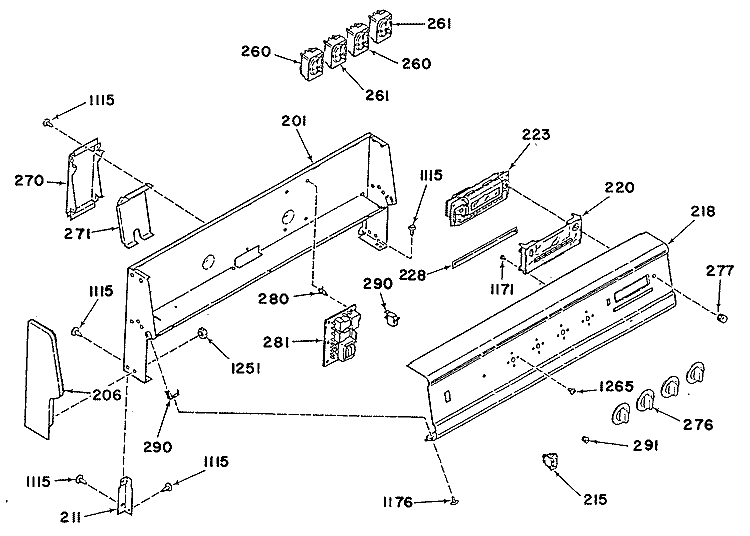 Section Diagram and Parts List for  General Electric Range