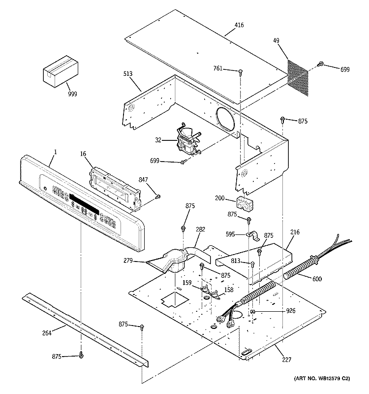 CONTROL PANEL Diagram and Parts List for JTP50SH2SS  General Electric Microwave Oven Combo