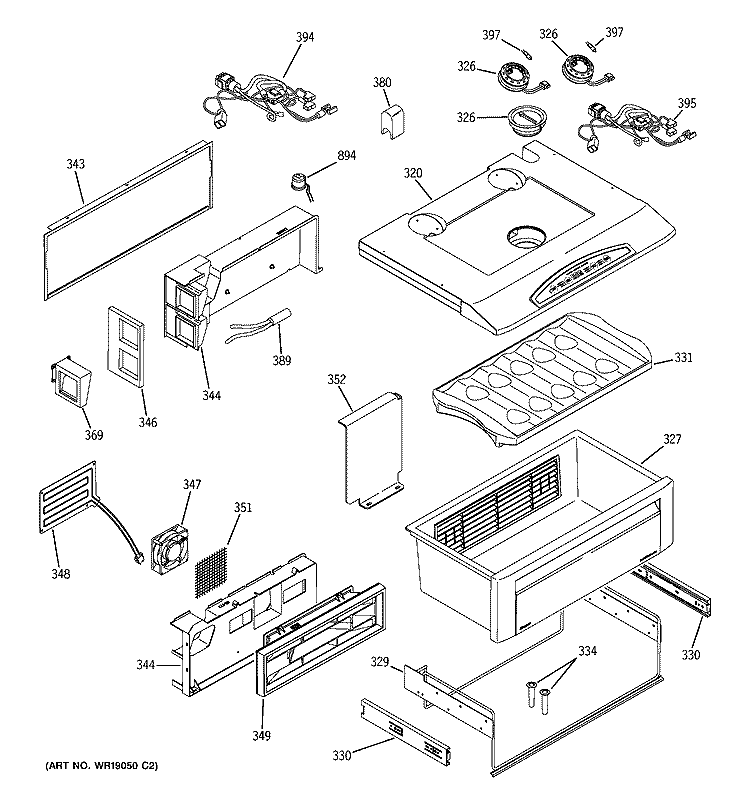 QUICK CHILL Diagram and Parts List for  General Electric Refrigerator