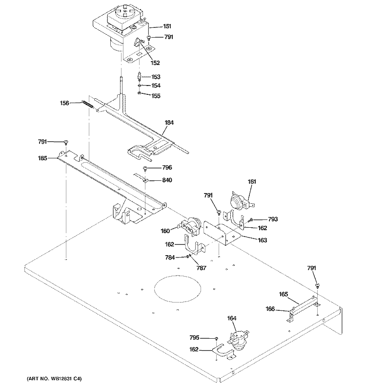 DOOR LOCK Diagram and Parts List for  General Electric Wall Oven