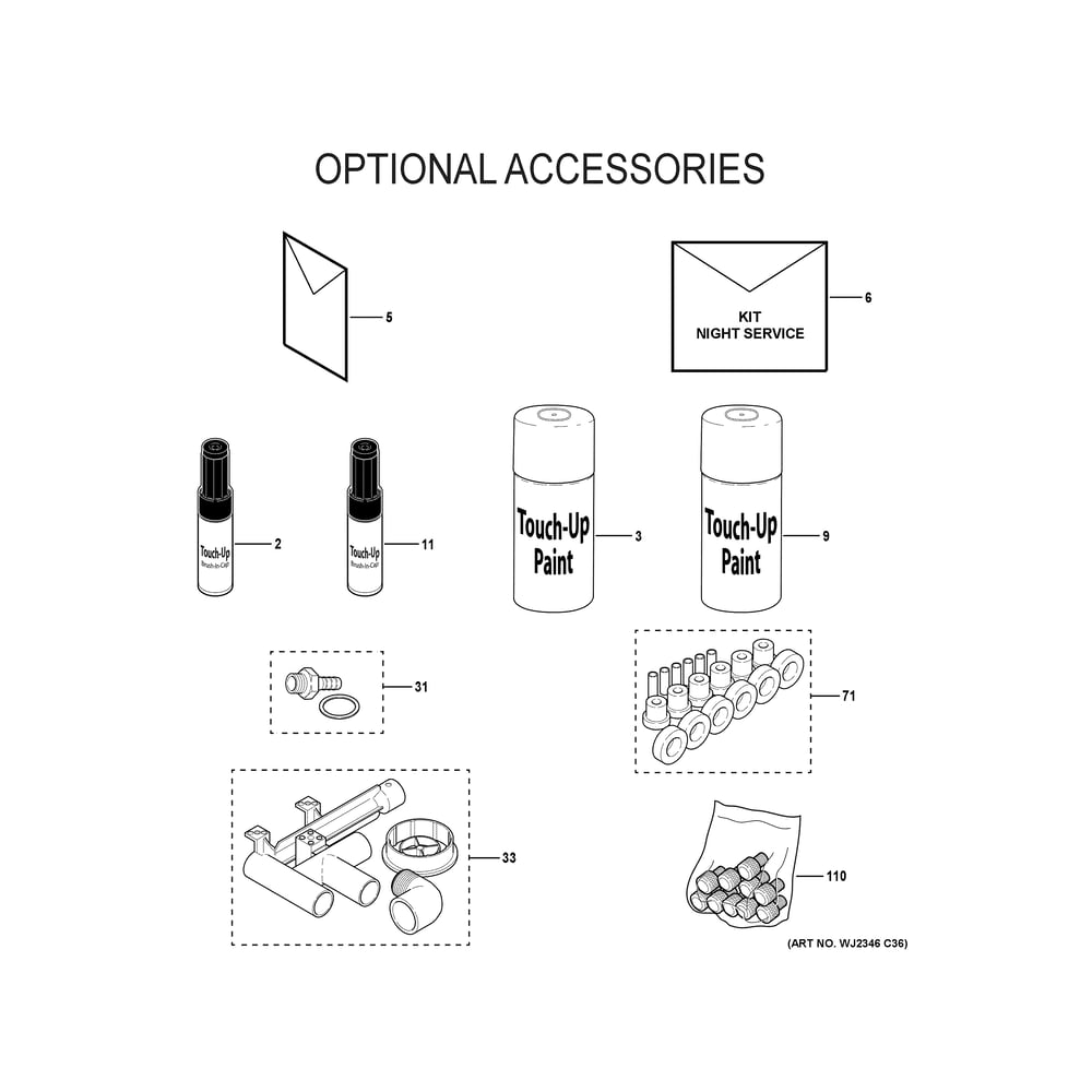 Optional Accessories 2 Diagram and Parts List for NF97U090V3C51  General Electric Furnace