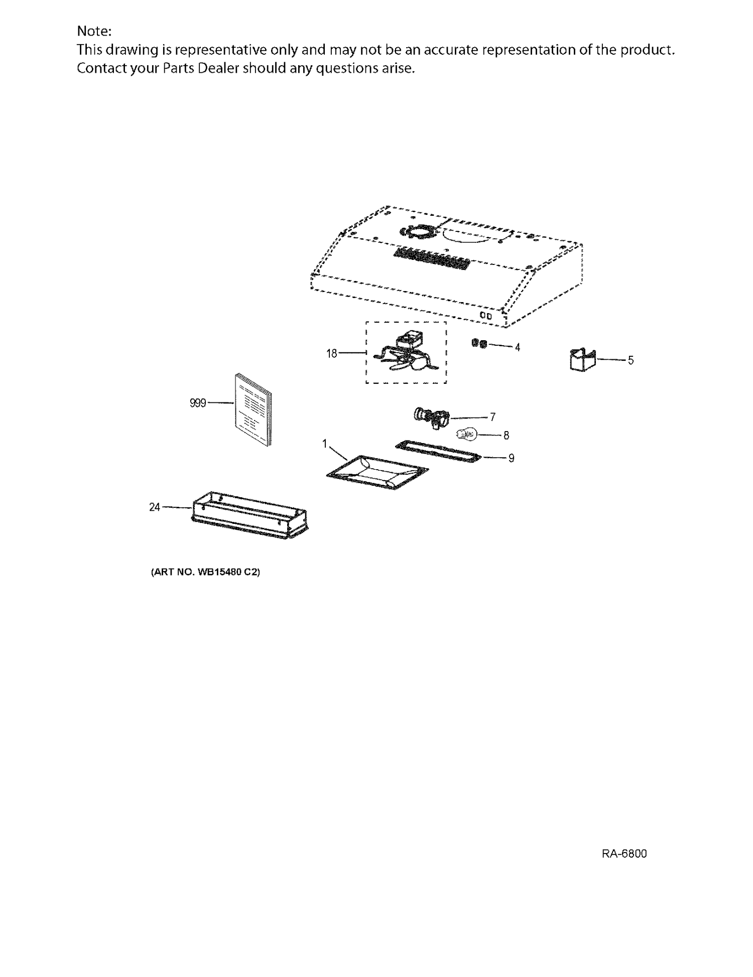 RANGE HOOD Diagram and Parts List for JVX3240SJ1SSC  General Electric Range Hood