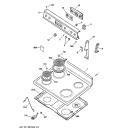 CONTROL PANEL & COOKTOP Diagram and Parts List for  General Electric Range