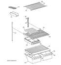 SHELF PARTS Diagram and Parts List for MTX18EAZARAA  General Electric Refrigerator