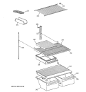 SHELF PARTS Diagram and Parts List for MTX18EAZKRAA  General Electric Refrigerator