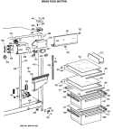 FRESH FOOD SECTION Diagram and Parts List for  General Electric Refrigerator