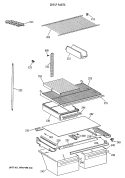 SHELF PARTS Diagram and Parts List for  Hotpoint Refrigerator