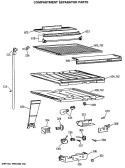 COMPARTMENT SEPARATOR PARTS Diagram and Parts List for MTX18GASGRAD  General Electric Refrigerator