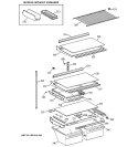 SHELF PARTS Diagram and Parts List for MTX21GAXFRWW  General Electric Refrigerator