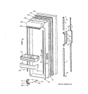 FRESH FOOD DOOR Diagram and Parts List for MSK27DRXAAA  General Electric Refrigerator