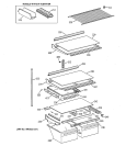 SHELF PARTS Diagram and Parts List for MTX21GAXJRWW  General Electric Refrigerator