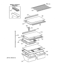 SHELF PARTS Diagram and Parts List for MTX18GAZLRAA  General Electric Refrigerator