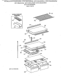 SHELF PARTS Diagram and Parts List for MTX18GAXJRAA  General Electric Refrigerator