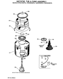 AGITATOR, TUB, & PUMP ASSEMBLY Diagram and Parts List for  General Electric Washer