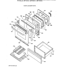 DOOR & DRAWER PARTS Diagram and Parts List for  General Electric Range
