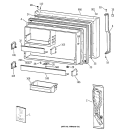 FREEZER DOOR Diagram and Parts List for  General Electric Refrigerator