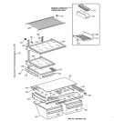 SHELF PARTS Diagram and Parts List for  General Electric Refrigerator