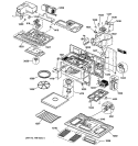 UNIT PARTS & BASE Diagram and Parts List for  General Electric Microwave