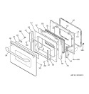 DOOR Diagram and Parts List for JTP50SH2SS  General Electric Microwave Oven Combo