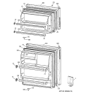 DOORS Diagram and Parts List for  General Electric Refrigerator