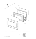 DOOR PARTS Diagram and Parts List for  General Electric Microwave