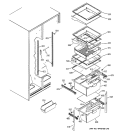 FRESH FOOD SHELVES Diagram and Parts List for GSS22QGPACC  General Electric Refrigerator