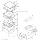FRESH FOOD SHELVES Diagram and Parts List for PSC23NGPCWW  General Electric Refrigerator