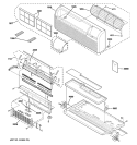 GRILLE, HEATER & BASE PAN PARTS Diagram and Parts List for  General Electric Air Conditioner