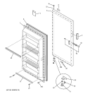 FREEZER DOOR Diagram and Parts List for  General Electric Freezer