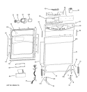 ESCUTCHEON & DOOR ASSEMBLY Diagram and Parts List for  General Electric Dishwasher