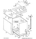CABINET, COVER & FRONT PANEL Diagram and Parts List for  General Electric Washer