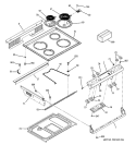 CONTROL PANEL & COOKTOP Diagram and Parts List for  General Electric Range
