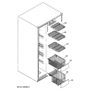 FREEZER SHELVES Diagram and Parts List for  General Electric Refrigerator