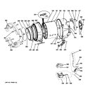 TUB & MOTOR Diagram and Parts List for  General Electric Washer