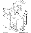 CABINET, COVER & FRONT PANEL Diagram and Parts List for  General Electric Washer