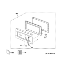 DOOR PARTS Diagram and Parts List for  General Electric Microwave