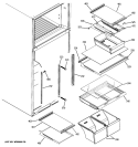 FRESH FOOD SHELVES Diagram and Parts List for  General Electric Refrigerator