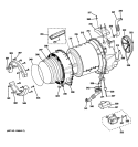 TUB & MOTOR Diagram and Parts List for  General Electric Washer