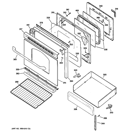 DOOR & DRAWER PARTS Diagram and Parts List for  General Electric Range