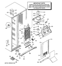 FREEZER SECTION Diagram and Parts List for GSE28VHBATWW  General Electric Refrigerator