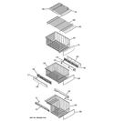 FREEZER SHELVES Diagram and Parts List for GSE28VHBATWW  General Electric Refrigerator