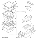 FRESH FOOD SHELVES Diagram and Parts List for GSE28VHBATWW  General Electric Refrigerator