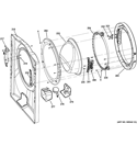 FRONT PANEL & DOOR Diagram and Parts List for  General Electric Washer