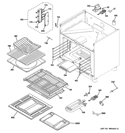 OVEN CAVITY PARTS Diagram and Parts List for  General Electric Range