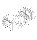 DOOR Diagram and Parts List for  General Electric Microwave Oven Combo
