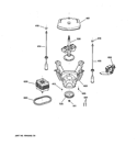 SUSPENSION, PUMP & DRIVE COMPONENTS Diagram and Parts List for  General Electric Washer