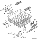 UPPER RACK ASSEMBLY Diagram and Parts List for  General Electric Dishwasher