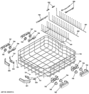 LOWER RACK ASSEMBLY Diagram and Parts List for  General Electric Dishwasher